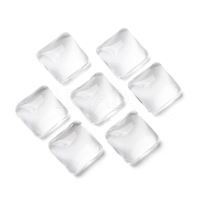 Transparent Clear Glass Square Cabochons X-GGLA-A001-10mm-1