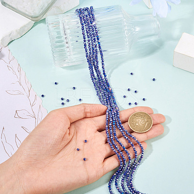 10 Strands Baking Electroplate Glass Beads Strands GLAA-BW0001-01-1