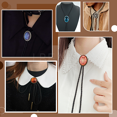 12Pcs Zinc Alloy Bolo Tie Slides Clasp Cabochon Settings FIND-NB0007-03AB-1