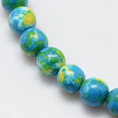 Synthetic Ocean White Jade Beads Strands X-G-L019-8mm-06-1