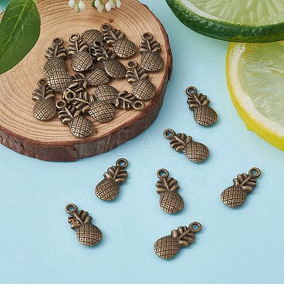 Pineapple Tibetan Style Alloy Pendants TIBEP-YW0001-38AB-1