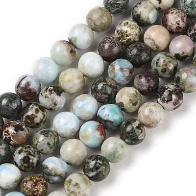 Natural Larimar Beads Strands G-P524-A02-02-1