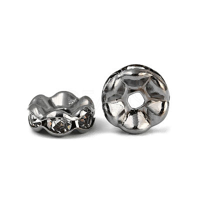 Brass Grade A Crystal Rhinestone Spacer Beads RB-A006-8MM-B-1