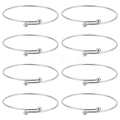 10Pcs Adjustable 304 Stainless Steel Wire Cuff Bangle Making MAK-BBC0001-15-1