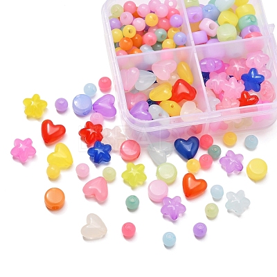 4 Style Transparent Acrylic Beads MACR-YW0001-62-1