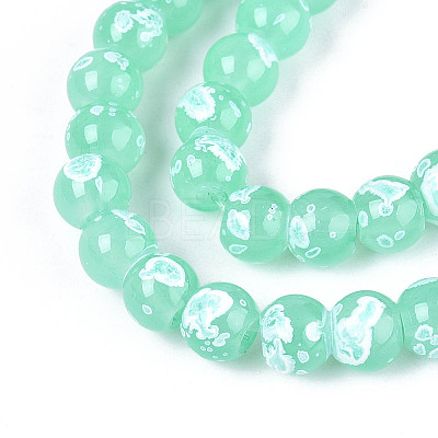 Baking Paint Glass Beads Strands DGLA-N015-6mm-07-1