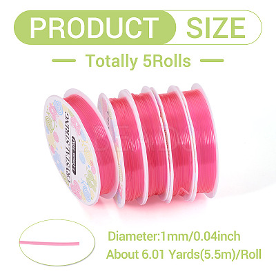 5 Rolls Round Elastic Crystal Thread EW-TA0001-11A-1