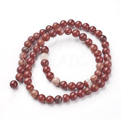 Natural Red Jasper Beads Strands G-F348-02-6mm-1