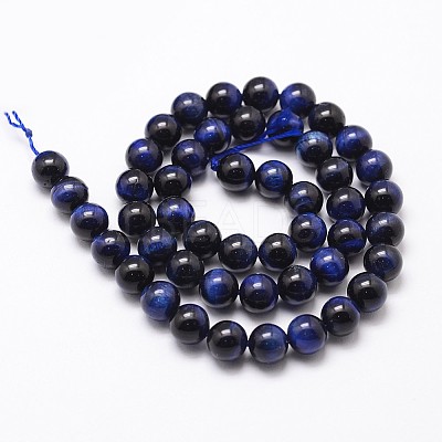 Natural Tiger Eye Bead Strands G-G735-23-12mm-02-1
