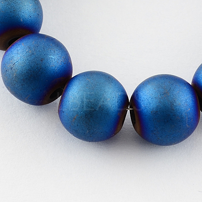 Non-magnetic Synthetic Hematite Beads Strands G-Q933-8mm-05-1