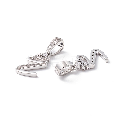 Eco-Friendly Brass Micro Pave Cubic Zirconia Pendants KK-K265-01P-Z-1