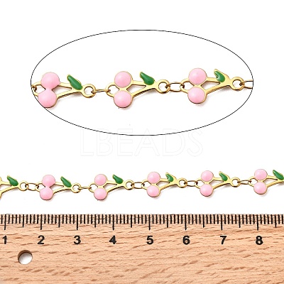 Ion Plating(IP) 304 Stainless Steel Enamel Cherry Link Chains CHS-Z003-01G-06-1