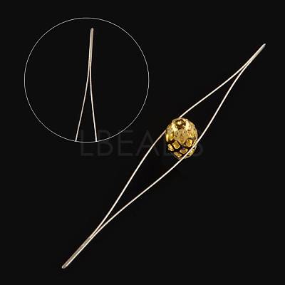 Iron Collapsible Big Eye Beading Needles TOOL-R095-04-1