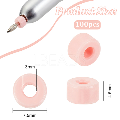 100Pcs Plastic Sleeve Ring FIND-OC0003-05D-1