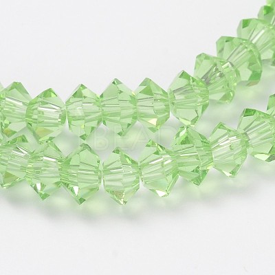 Faceted Bicone Transparent Glass Bead Strands GLAA-J082-A10-1