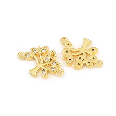 Brass Pave Clear Cubic Zirconia Connector Charms CU-CBA5CB0-09G-1