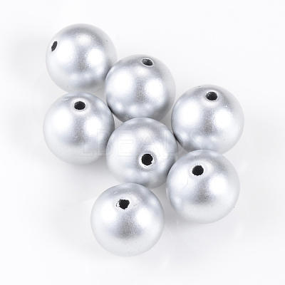 Matte Style Spray Painted Acrylic Beads X-ACRP-S669-10mm-01-1