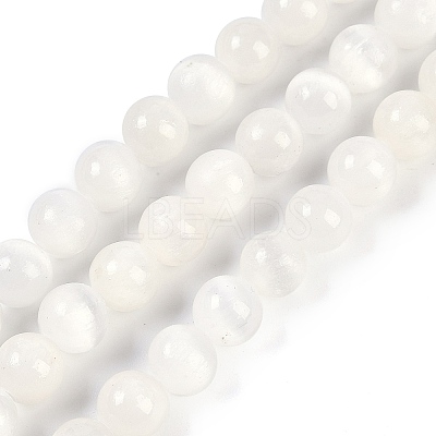 Natural Selenite Beads Strands X-G-G167-A02-01-1