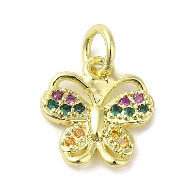 Real 18K Gold Plated Brass Pave Cubic Zirconia Pendants KK-M283-10B-02-1