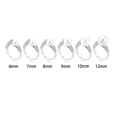 Brass Micro Pave Clear Cubic Zirconia Cuff Ring Settings KK-T076-53P-1