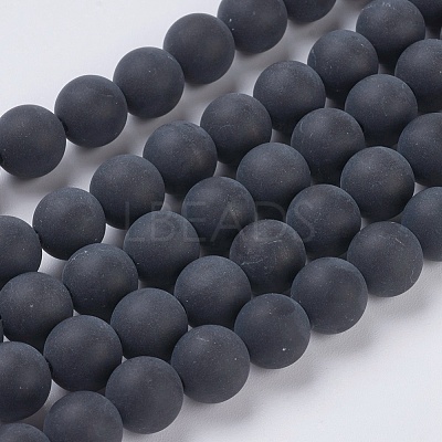 Black Agate Gemstone Beads Strands G-G447-4A-1