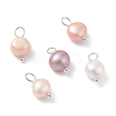 Natural Cultured Freshwater Pearl Charms PALLOY-JF01099-02-1