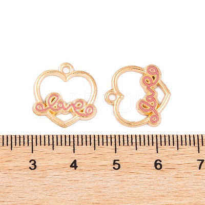 Light Gold Plated Alloy Enamel Pendants FIND-Q100-07KCG-1