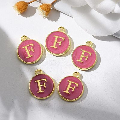 Golden Plated Alloy Enamel Charms X-ENAM-S118-08F-1
