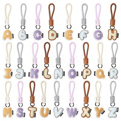 PU Leather Letter Pendant Decoration HJEW-YWC0002-001A-1