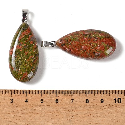 Natural Unakite Pendants GG-CBACB71-02P-07-1