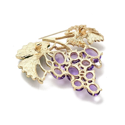 Resin Rhinestone Brooch JEWB-K027-09G-1
