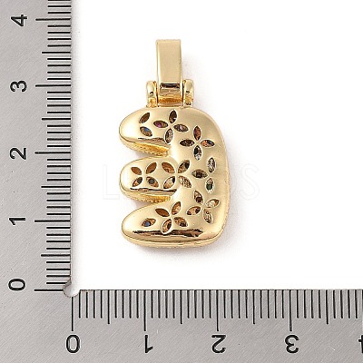 Brass Micro Pave Cubic Zirconia Pendants ZIRC-P121-01G-E-1