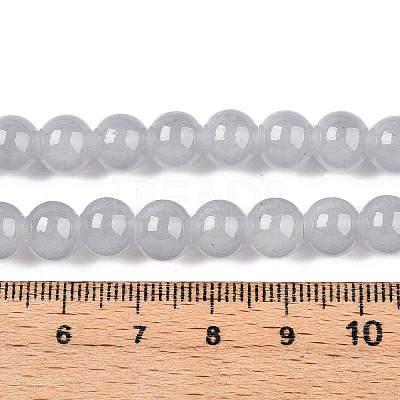 Baking Paint Imitation Jade Glass Round Bead Strands X1-DGLA-Q021-8mm-43-1