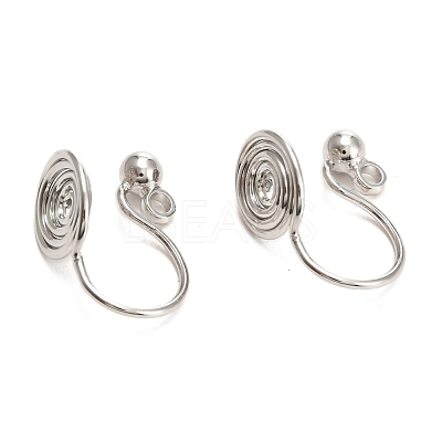 Brass Clip-on Earring Converters Findings KK-D060-03P-02-1