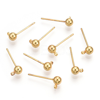 Brass Stud Earring Findings X-KK-I649-10G-NF-1