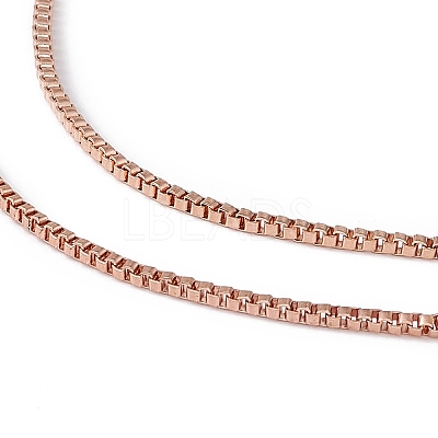 304 Stainless Steel Box Chain Necklaces for Men Women NJEW-G091-01RG-1