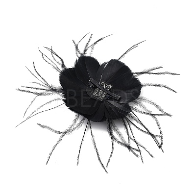 Bridal Wedding Mesh Feather Fascinator Hats Hair Chips OHAR-XCP0001-13-1