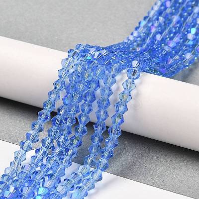 Transparent Electroplate Glass Beads Strands EGLA-A039-T3mm-L07-1