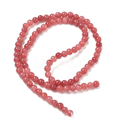 Natural Dyed Yellow Jade Gemstone Bead Strands G-R271-4mm-Y19-1-1