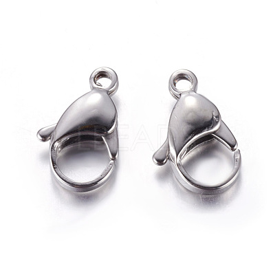 Tarnish Resistant 304 Stainless Steel Lobster Claw Clasps STAS-AB19-1