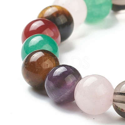 Natural Mixed Stone Beaded Stretch Bracelets BJEW-A117-C-39-1