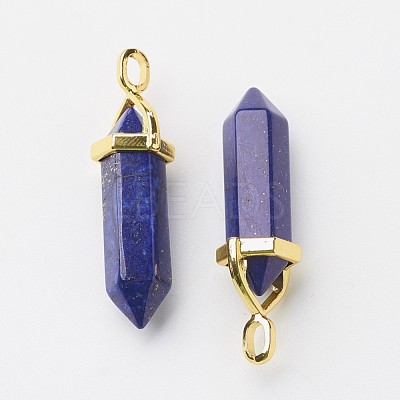 Natural Lapis Lazuli Double Terminated Pointed Pendants X-G-G902-B02-1