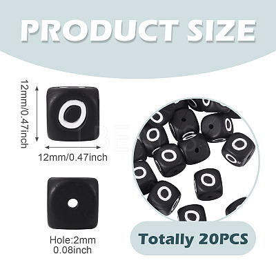 20Pcs Food Grade Eco-Friendly Silicone Beads SIL-TADJ0001-01O-1