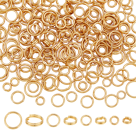 200Pcs 4 Styles Brass Split Rings FIND-UN0016-24-1