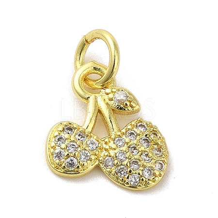 Brass Micro Pave Clear Cubic Zirconia Charms KK-M283-17B-01-1