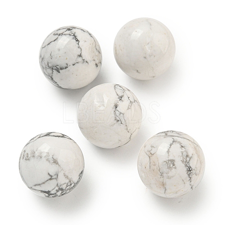 Natural Howlite Round Ball Figurines Statues for Home Office Desktop Decoration G-P532-02A-27-1