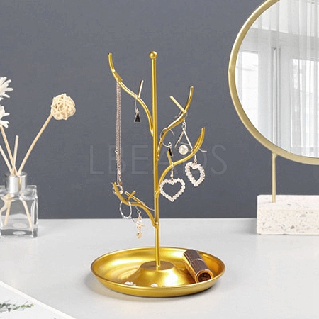 Iron Jewelry Display Stand with Tray LS-ODIS-K003-05G-1