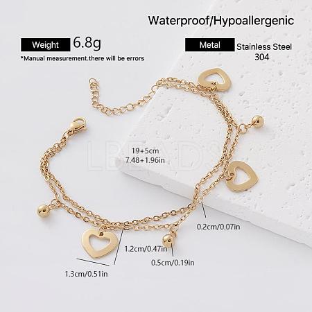 Summer Beach 304 Stainless Steel Charm Anklets for Women UX9866-3-1