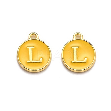 Golden Plated Alloy Enamel Charms ENAM-Q437-13L-1