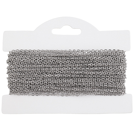 10M Tarnish Resistant 304 Stainless Steel Cable Chains CHS-BBC0001-17-1